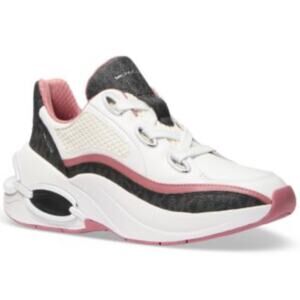 Michael Kors Women's Toni Trainer Running Sneakers White & Pink Leather Size 11